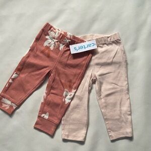 Carter's  Pants Pink With Flowers & Ruffled 2 piece‎ 6 Months